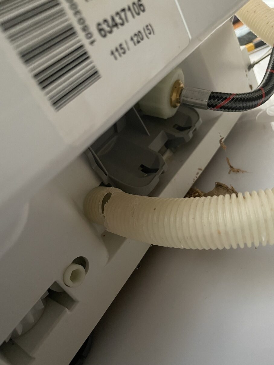 Dishwasher repair leaking drain line